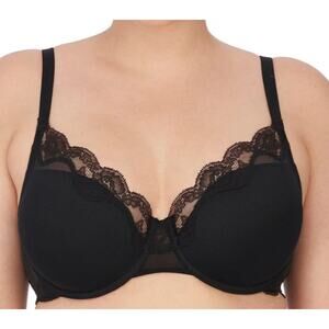 Natori Elusive Full Fit Bra Size 36H Black Style 741199 Support w Wide Back